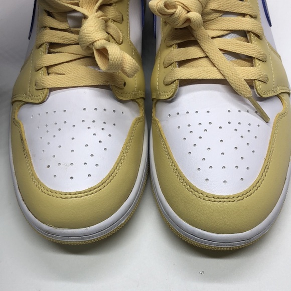 Women’s Air Jordan 1 mid yellow/Blue/White BQ6472-701 USED size 11.5 - Picture 9 of 12